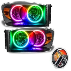 Oracle Lighting 2007-2008 Dodge Ram Pre-assembled SMD Halo Headlights - Black - Image 5