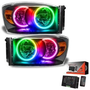 Oracle Lighting 2007-2008 Dodge Ram Pre-assembled SMD Halo Headlights - Black - Image 6