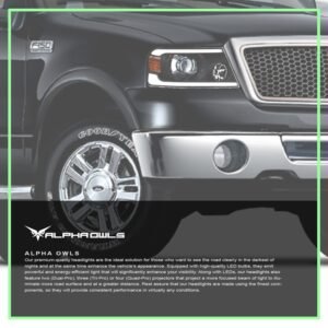 Alpha Owls 2006-2008 Lincoln Mark-LT LMX Series LED Projector Headlights (LED Projector Black housing w/ LumenX Light Bar) - Image 7