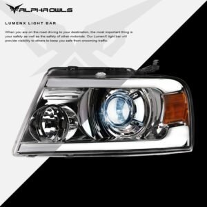 Alpha Owls 2006-2008 Lincoln Mark-LT LMX Series LED Projector Headlights (LED Projector Chrome housing w/ LumenX Light Bar) - Image 4