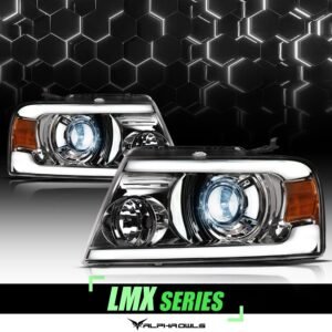 Alpha Owls 2006-2008 Lincoln Mark-LT LMX Series LED Projector Headlights (LED Projector Chrome housing w/ LumenX Light Bar) - Image 1