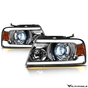 Alpha Owls 2006-2008 Lincoln Mark-LT SQX Series LED Projector Headlights (LED Projector Chrome housing w/ Sequential Signal/LumenX Light Bar) - Image 2