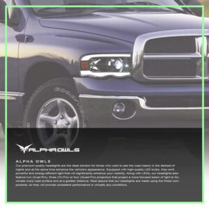 Alpha Owls 2003-2005 Dodge Ram 2500/3500 LMX Series LED Projector Headlights (LED Projector Black housing w/ LumenX Light Bar) - Image 7
