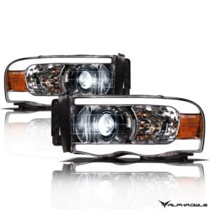 Alpha Owls 2003-2005 Dodge Ram 2500/3500 LMX Series LED Projector Headlights (LED Projector Chrome housing w/ LumenX Light Bar) - Image 2