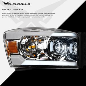 Alpha Owls 2006-2009 Dodge Ram 2500/3500 LMX Series LED Projector Headlights (LED Projector Chrome housing w/ LumenX Light Bar) - Image 4