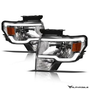 Alpha Owls 2009-2004 Ford F-150 (Excl. Models w/ factory Xenon) LM Series Headlights (Crystal Headlights Chrome housing w/ LumenX Light Bar) - Image 2