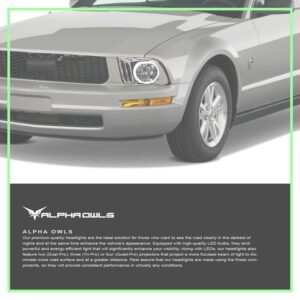 Alpha Owls 2005-2009 Ford Mustang LM Series Headlights (Crystal Headlights Chrome housing w/ LumenX Halo) - Image 7