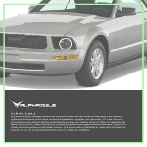 Alpha Owls 2005-2009 Ford Mustang LM Series Headlights (Crystal Headlights Black housing w/ LumenX Halo) - Image 7