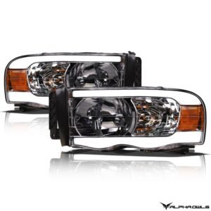Alpha Owls 2003-2005 Dodge Ram 2500/3500 LM Series Headlights (Crystal Headlights Chrome housing w/ LumenX Light Bar) - Image 2