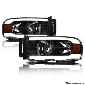 Alpha Owls 2003-2005 Dodge Ram 2500/3500 LM Series Headlights (Crystal Headlights Black housing w/ LumenX Light Bar) - Image 2