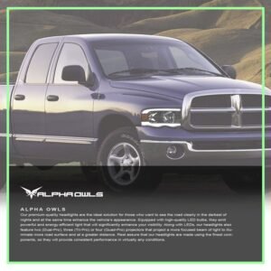 Alpha Owls 2003-2005 Dodge Ram 2500/3500 SQ Series Headlights (Crystal Headlights Black housing w/ Sequential Signal/LumenX Light Bar) - Image 7
