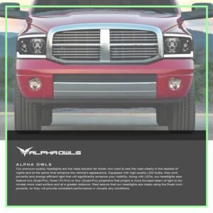 Alpha Owls 2006-2009 Dodge Ram 2500/3500 LM Series Headlights (Crystal Headlights Black housing w/ LumenX Light Bar) - Image 7