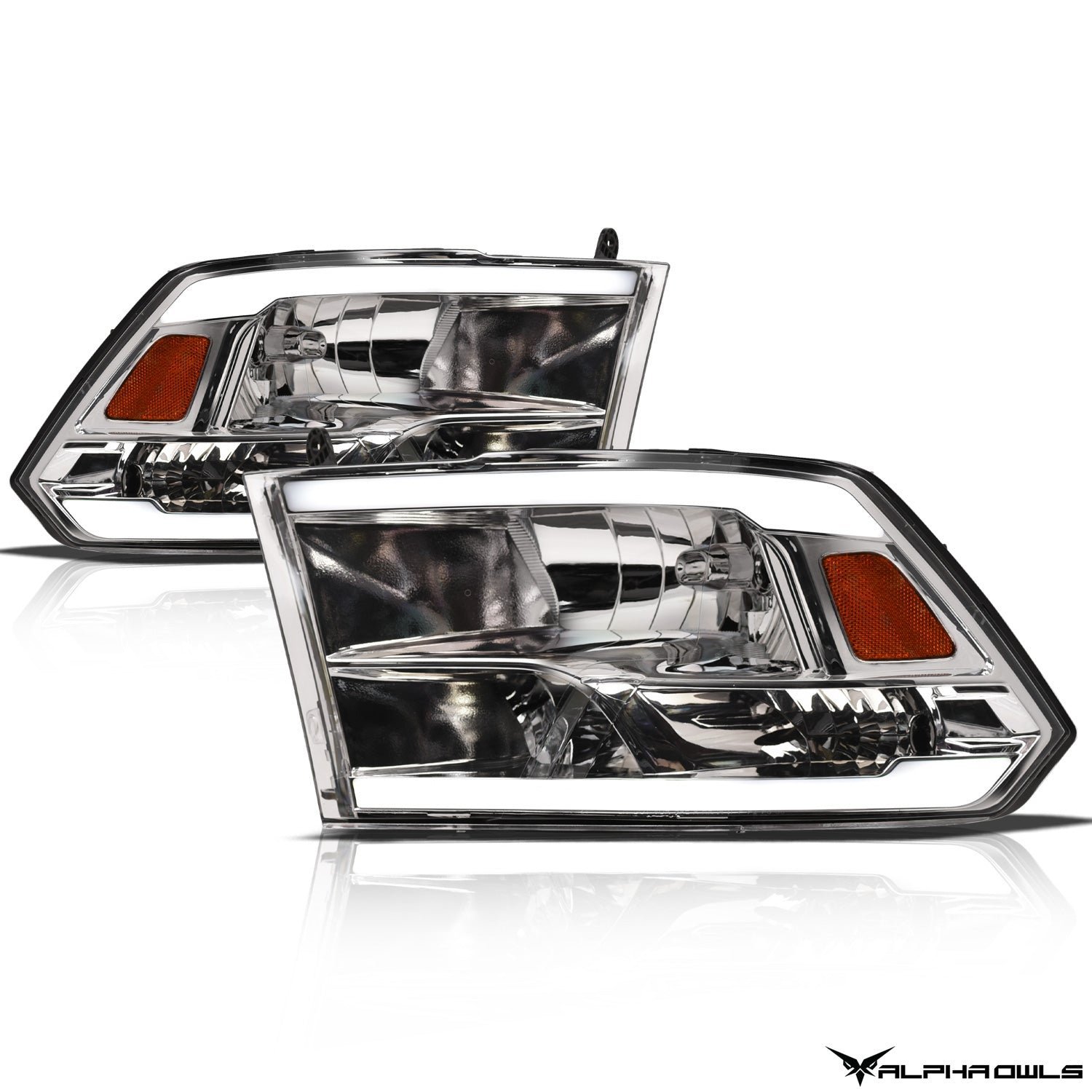 Alpha Owls 2010-2018 Dodge Ram 2500/3500 LM Series Headlights (Crystal Headlights Chrome housing w/ LumenX Light Bar) - Image 2