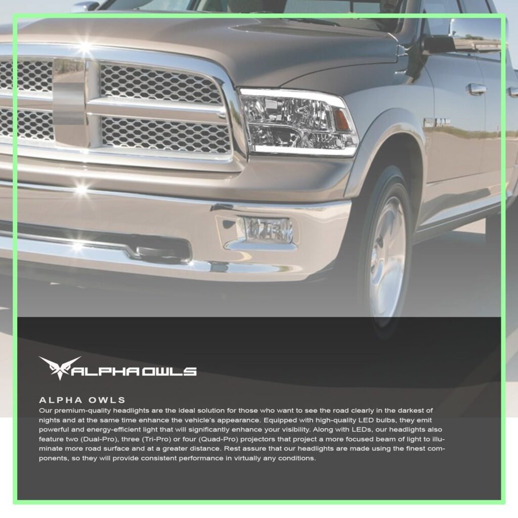 Alpha Owls 2010-2018 Dodge Ram 2500/3500 LM Series Headlights (Crystal Headlights Chrome housing w/ LumenX Light Bar)