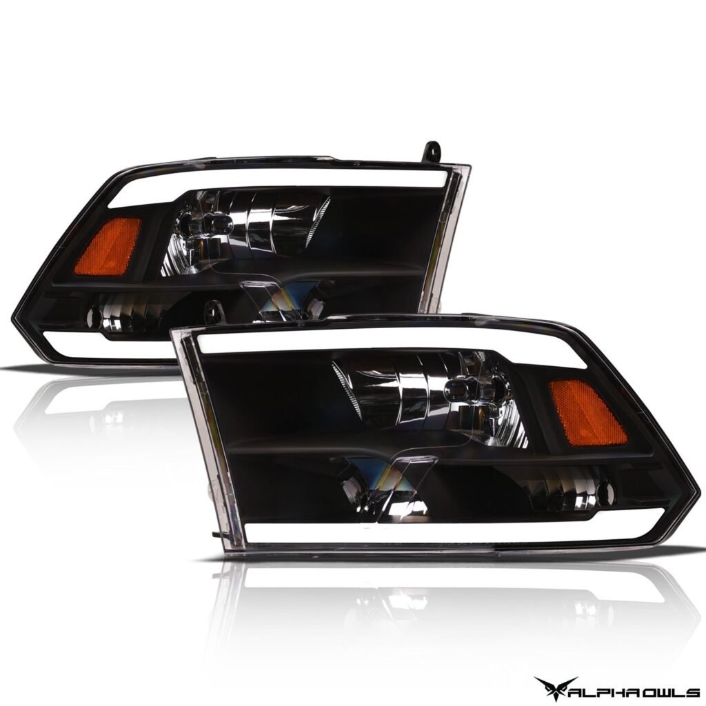 Alpha Owls 2018-2022 Dodge Ram 1500 Classic LM Series Headlights (Crystal Headlights Black housing w/ LumenX Light Bar)