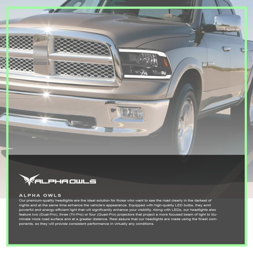 Alpha Owls 2018-2022 Dodge Ram 1500 Classic LM Series Headlights (Crystal Headlights Black housing w/ LumenX Light Bar)