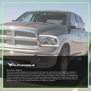 Alpha Owls 2018-2022 Dodge Ram 1500 Classic SQ Series Headlights (Crystal Headlights Chrome housing w/ Sequential Signal/LumenX Light Bar) - Image 7