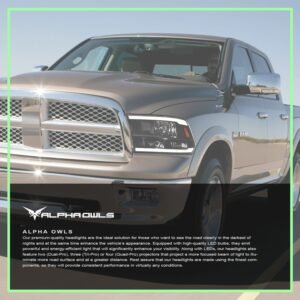 Alpha Owls 2018-2022 Dodge Ram 1500 Classic SQ Series Headlights (Crystal Headlights Black housing w/ Sequential Signal/LumenX Light Bar) - Image 7