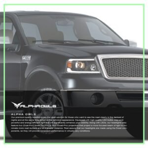 Alpha Owls 2006-2008 Lincoln Mark-LT LMP Series Projector Headlights (Halogen Projector Black housing w/ LumenX Light Bar) - Image 7