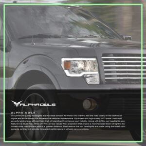 Alpha Owls 2009-2014 Ford F-150 (Excl. Models w/ factory Xenon) LMP Series Projector Headlights (Halogen Projector Chrome housing w/ LumenX Light Bar) - Image 7