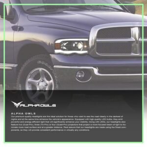 Alpha Owls 2003-2005 Dodge Ram 2500/3500 LMP Series Projector Headlights (Halogen Projector Black housing w/ LumenX Light Bar) - Image 7
