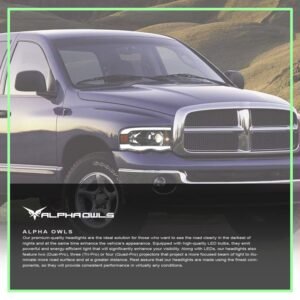 Alpha Owls 2003-2005 Dodge Ram 2500/3500 SQP Series Projector Headlights (Halogen Projector Black housing w/ Sequential Signal/LumenX Light Bar) - Image 7
