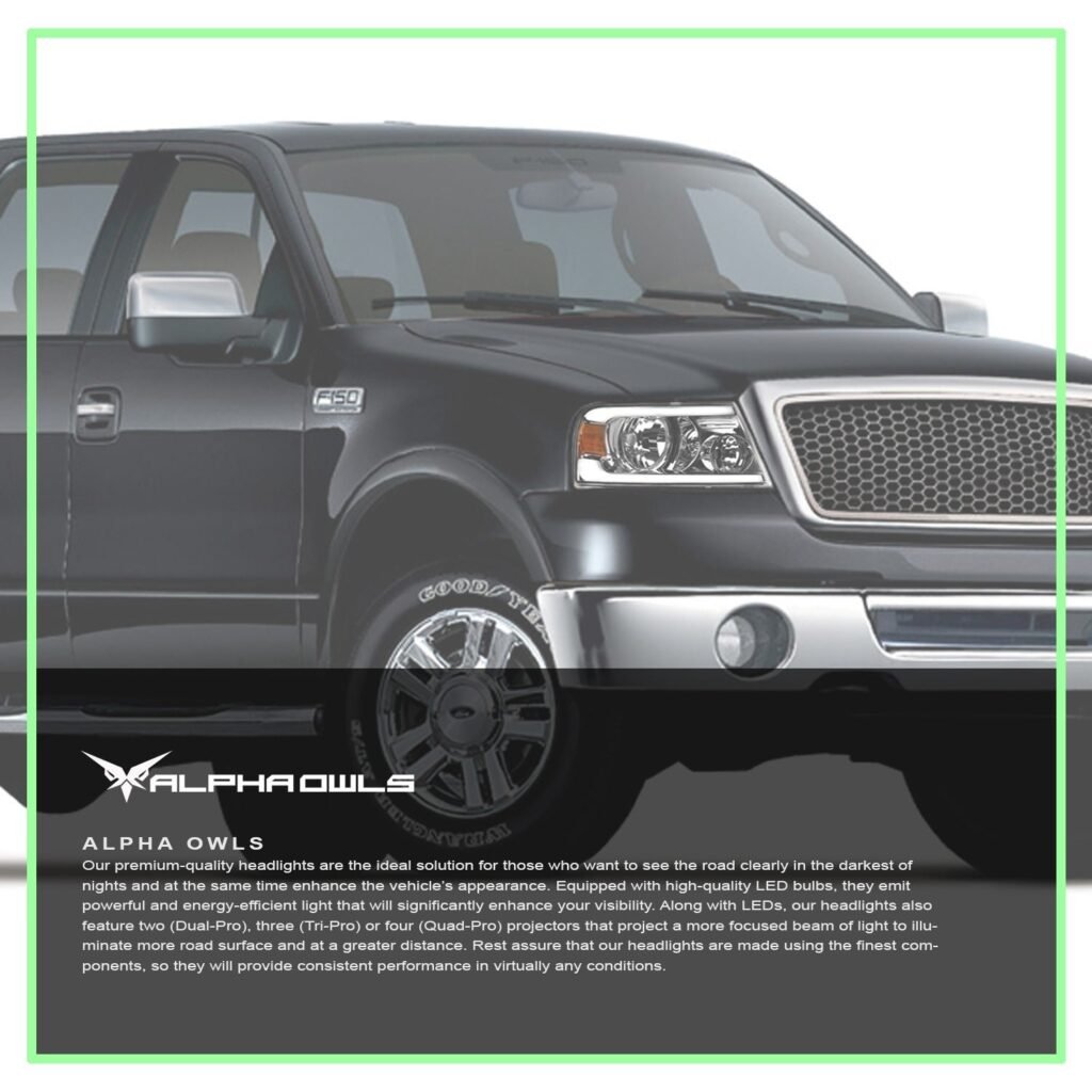 Alpha Owls 2006-2008 Lincoln Mark-LT LM Series Headlights (Crystal Headlights Chrome housing w/ LumenX Light Bar)