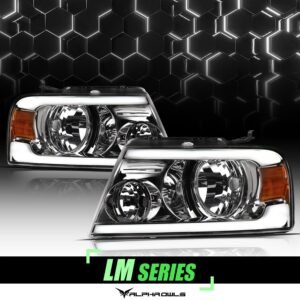 Alpha Owls 2006-2008 Lincoln Mark-LT LM Series Headlights (Crystal Headlights Chrome housing w/ LumenX Light Bar) - Image 1