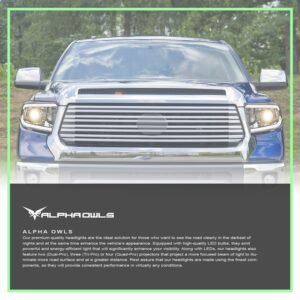 Alpha Owls 2014-2021 Toyota Tundra LMP Series Headlights (Halogen Projector Black housing w/ LumenX Light Bar) - Image 7