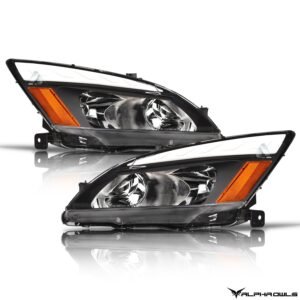 Alpha Owls 2003-2007 Honda Accord LM Series Headlights (Crystal Headlights Black housing w/ LumenX Light Bar) - Image 2