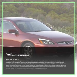 Alpha Owls 2003-2007 Honda Accord LM Series Headlights (Crystal Headlights Black housing w/ LumenX Light Bar) - Image 7