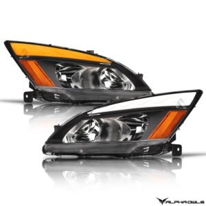 Alpha Owls 2003-2007 Honda Accord SQ Series Headlights (Crystal Headlights Black housing w/ Sequential Signal/LumenX Light Bar) - Image 2