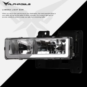 Alpha Owls 1992-1999 Chevy Yukon LM Series Headlights (Crystal Headlights Chrome housing w/ LumenX Light Bar) - Image 4