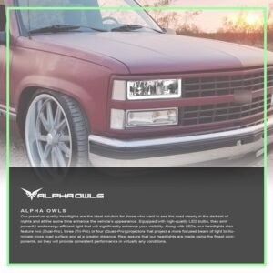 Alpha Owls 1992-1999 Chevy Yukon LM Series Headlights (Crystal Headlights Chrome housing w/ LumenX Light Bar) - Image 7