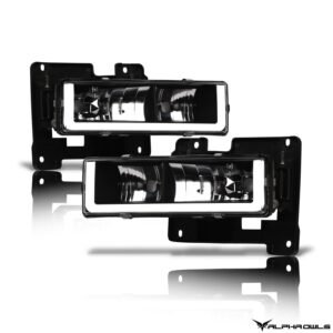 Alpha Owls 1992-1994 Chevy Blazer LM Series Headlights (Crystal Headlights Black housing w/ LumenX Light Bar) - Image 2