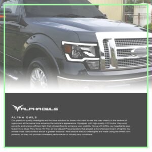 Alpha Owls 2009-2014 Ford F-150 (Excl. Models w/ factory Xenon) SQ Series Headlights (Crystal Headlights Black housing w/ Sequential Signal/LumenX Light Bar) - Image 7