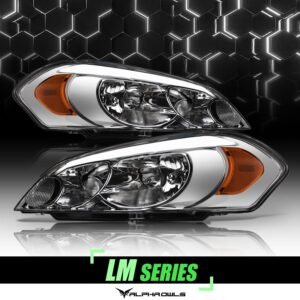 Alpha Owls 2006-2007 Chevy Monte Carlo LM Series Headlights (Crystal Headlights Chrome housing w/ LumenX Light Bar) - Image 1