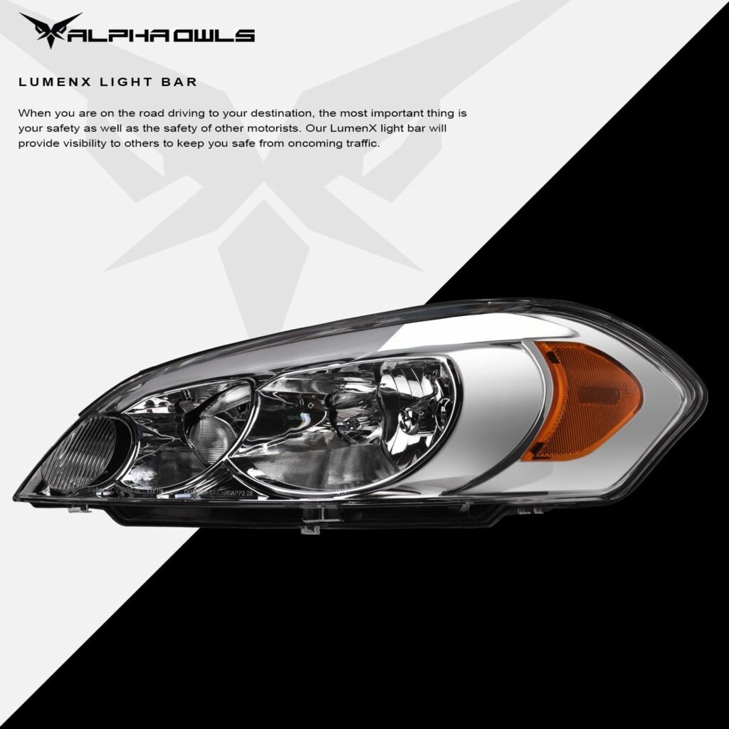 Alpha Owls 2006-2007 Chevy Monte Carlo LM Series Headlights (Crystal Headlights Chrome housing w/ LumenX Light Bar)