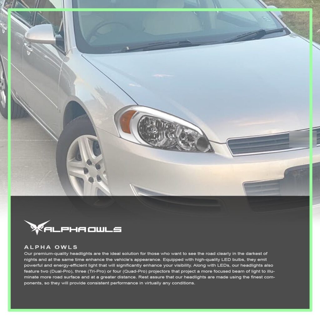Alpha Owls 2006-2007 Chevy Monte Carlo LM Series Headlights (Crystal Headlights Chrome housing w/ LumenX Light Bar)