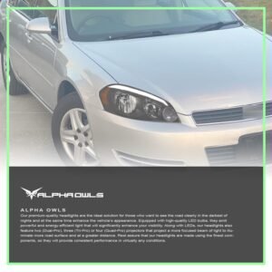 Alpha Owls 2006-2007 Chevy Monte Carlo LM Series Headlights (Crystal Headlights Black housing w/ LumenX Light Bar) - Image 7