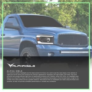 Alpha Owls 2006-2009 Dodge Ram 2500/3500 SQ Series Headlights (Crystal Headlights Black housing w/ Sequential Signal/LumenX Light Bar) - Image 7