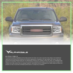 Alpha Owls 2007-2013 GMC Sierra 1500 LM Series Headlights (Crystal Headlights Chrome housing w/ LumenX Light Bar) - Image 7