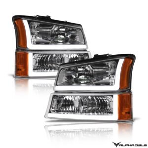 Alpha Owls 2003-2006 Chevy Silverado 3500 LM Series Headlights (Crystal Headlights Chrome housing w/ LumenX Light Bar) - Image 2