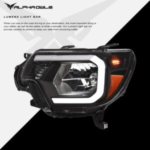 Alpha Owls 2012-2015 Toyota Tacoma LM Series Headlights (Crystal Headlights Black housing w/ LumenX Light Bar) - Image 4