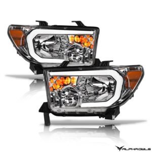 Alpha Owls 2008-2015 Toyota Sequoia LM Series Headlights (Crystal Headlights Chrome housing w/ LumenX Light Bar) - Image 2