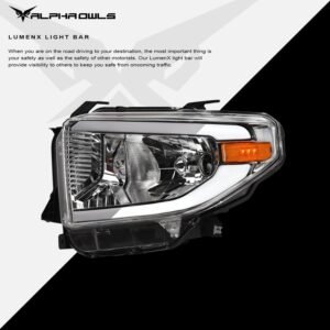 Alpha Owls 2014-2021 Toyota Tundra LM Series Headlights (Crystal Headlights Chrome housing w/ LumenX Light Bar) - Image 4