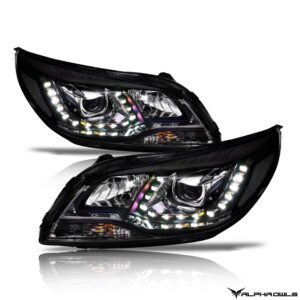 Alpha Owls 2012-2015 Chevy Malibu LMP Series Headlights (Halogen Projector Black housing w/ LumenX Light Bar) - Image 2
