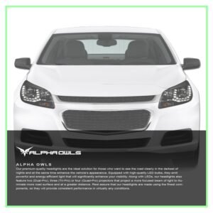 Alpha Owls 2012-2015 Chevy Malibu LMP Series Headlights (Halogen Projector Black housing w/ LumenX Light Bar) - Image 7