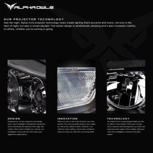 Alpha Owls 2007-2013 Toyota Tundra LMP Series Headlights (Halogen Projector Black housing w/ LumenX Light Bar) - Image 3