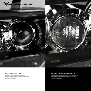 Alpha Owls 2008-2015 Toyota Sequoia LMP Series Headlights (Halogen Projector Black housing w/ LumenX Light Bar) - Image 5